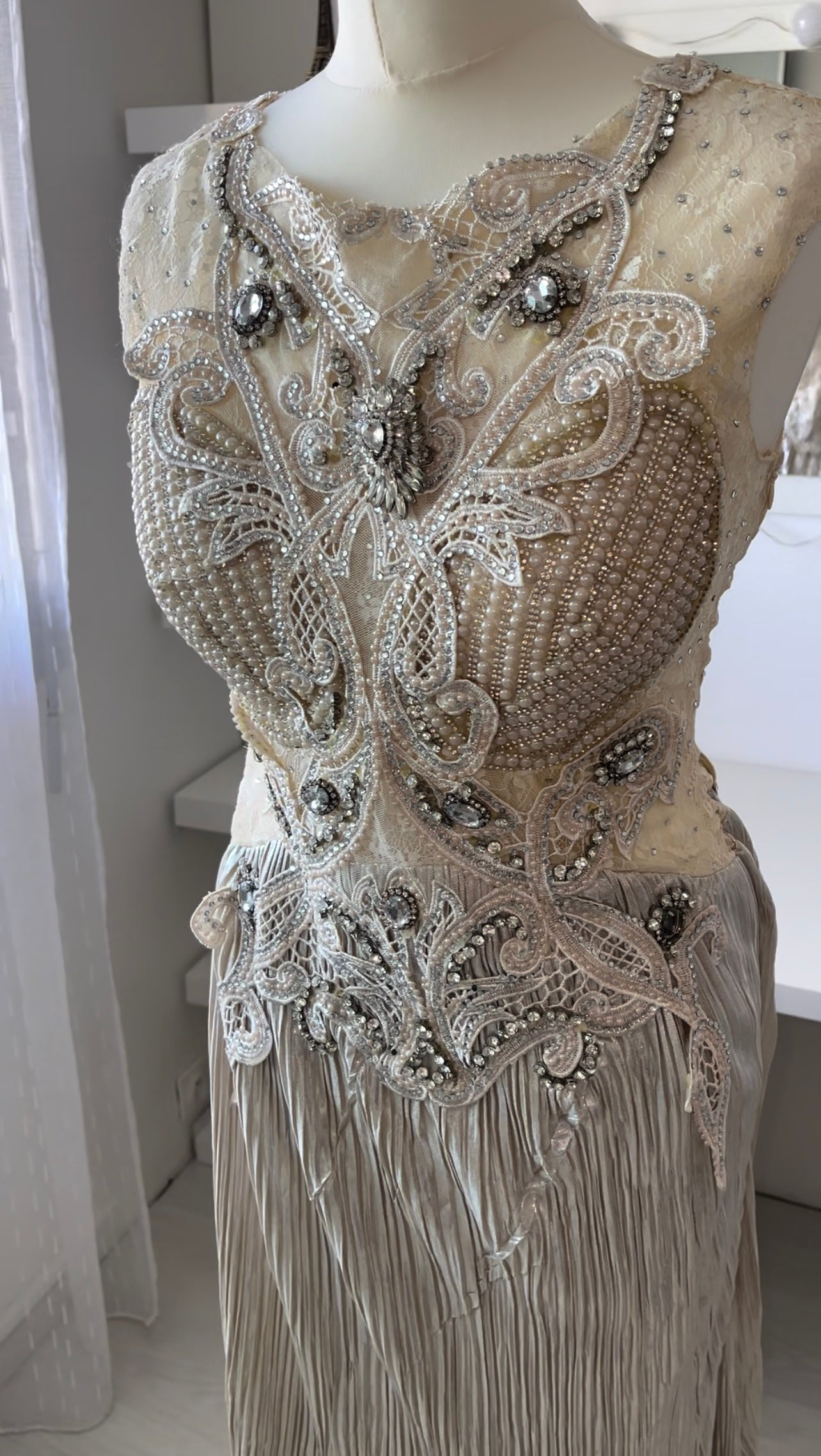 Robe de soirée Dentelle Crème