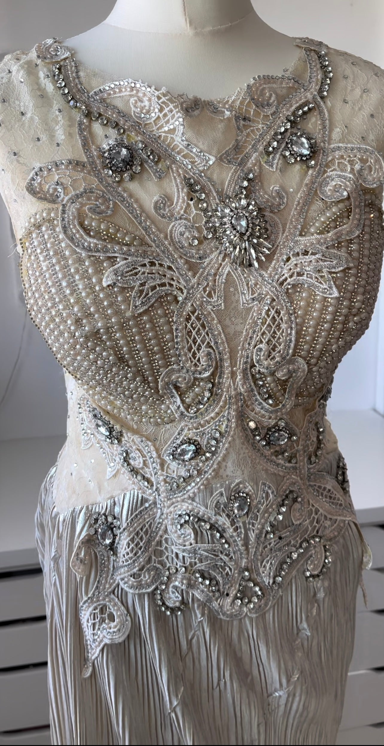 Robe de soirée Dentelle Crème