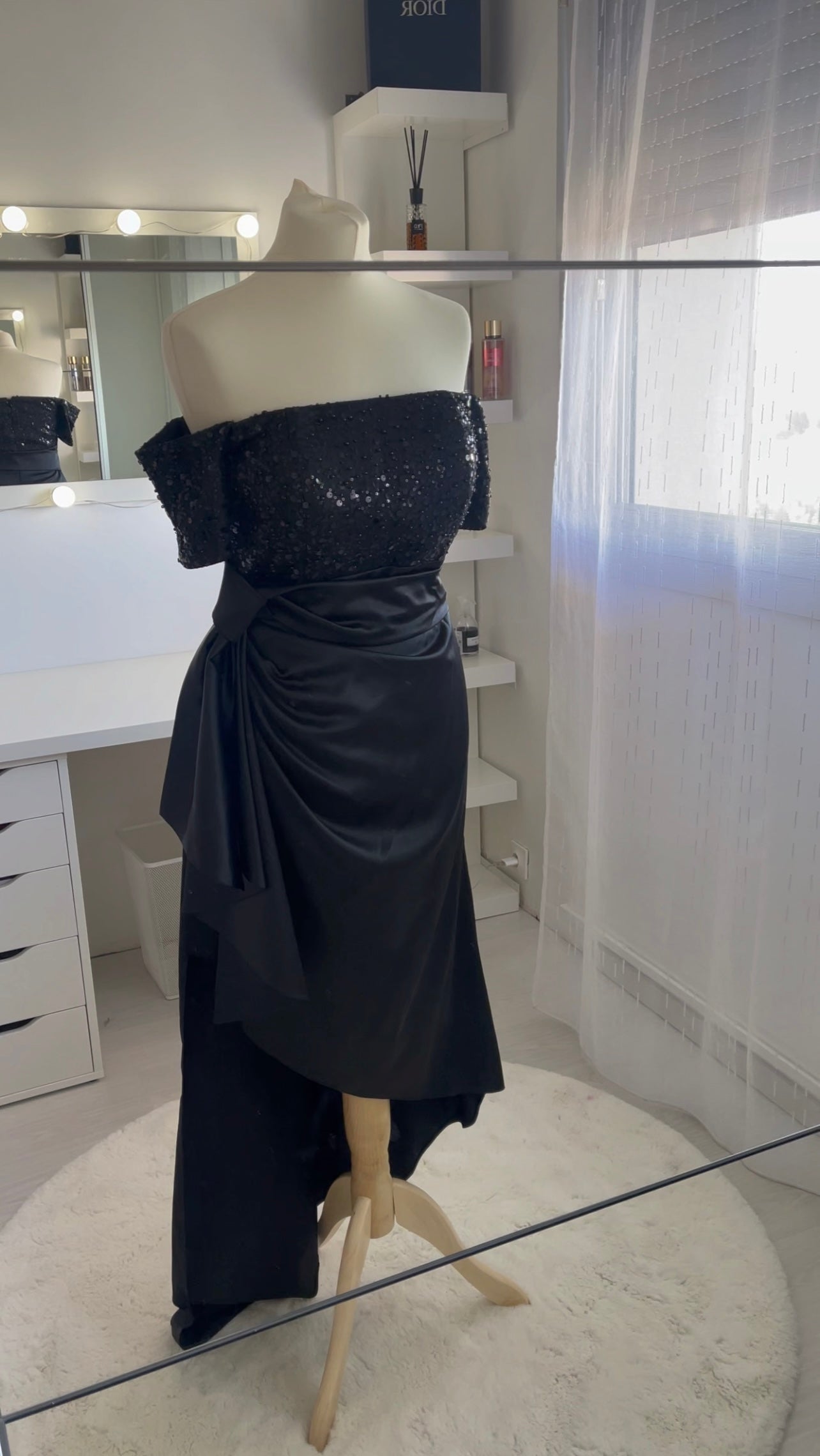 Black Asymmetrical Cut Dress