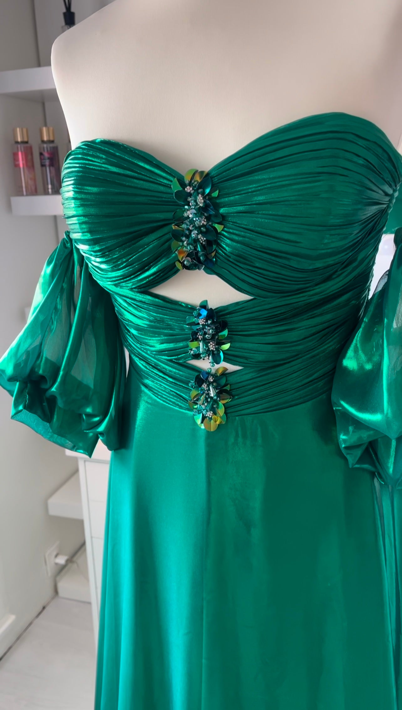 Cleopatra Abendkleid Perlgrün