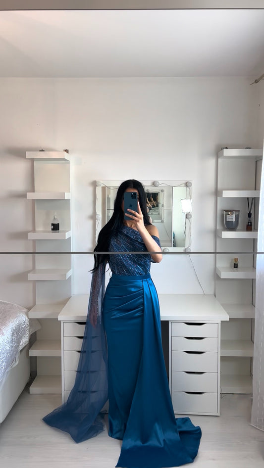 GLAM asymmetrisches Abendkleid