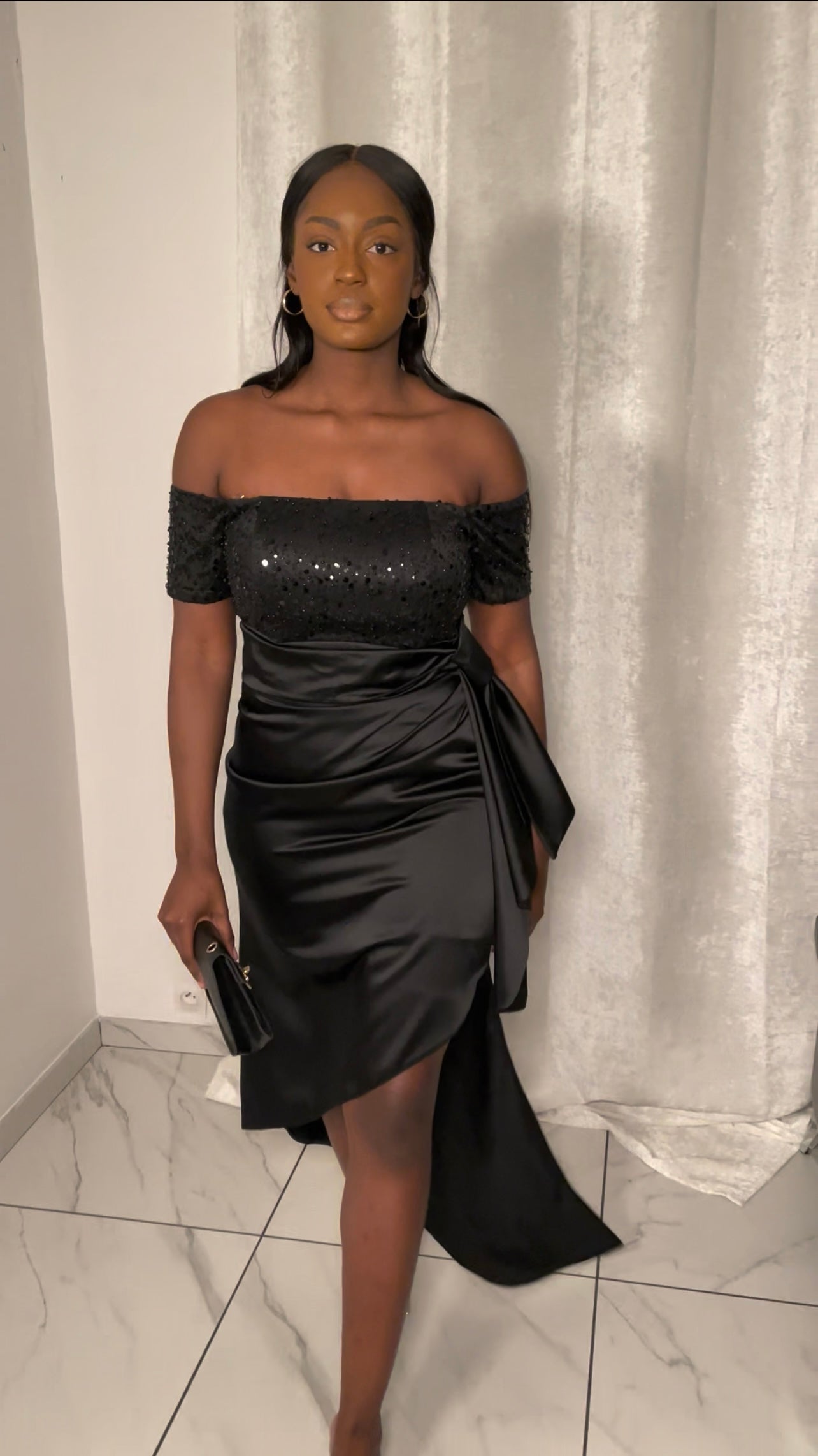 Black Asymmetrical Cut Dress